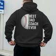Best Dad Coach Ever Baseball For Sport Lovers Men's Hoodie Back Print