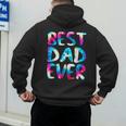 Best Dad Ever Colorful Tie Dye Fathers Day Men's Hoodie Back Print
