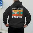 Best Moose Dad Ever Moose Men's Hoodie Back Print