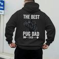 Best Pug Dad Ever Fathers Day Cute Daddy Dad Pug Men's Hoodie Back Print
