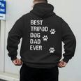 Best Tripod 3 Legged Dog Dad Novelty Dog Dad TShirt Men's Hoodie Back Print