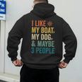 I Like My Boat Dog And Maybe 3 People Retro Sailor Dad Men's Hoodie Back Print