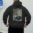Camo USA Flag Bison Camouflage Hunting Wildlife Hunter Dad Men's Hoodie Back Print
