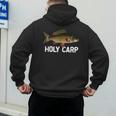 Carp Fish Pun Fishing Trip Fisherman Dad Holy Carp Men's Hoodie Back Print