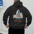 Cat Dad Vintage Catamaran Sailing Men's Hoodie Back Print