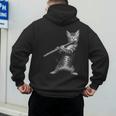 Cat Playing Flute For Cat Lover Cat Mom Cat Dad Men's Hoodie Back Print