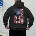 Cheer Dad American Flag Cheerleader Support Men's Hoodie Back Print