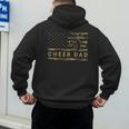 Cheer Dad Camo American Flag Cheerleader Supporter Men's Hoodie Back Print