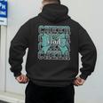 Cheer Dad Daddy Bow Sport Cheerleader Cheerleading Teal Blue Men's Hoodie Back Print
