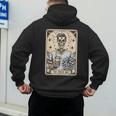 Cheer Dad Tarot Card Skeleton Cheerleading Fathers Day Men's Hoodie Back Print