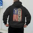 Cheerleader Dad Cheer Dad American US Flag Father Team Men's Hoodie Back Print