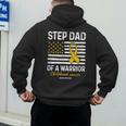 Childhood Cancer Survivor Support Step Dad Of A Warrior Men's Hoodie Back Print