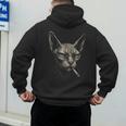 Cigarette Smoking Sphynx Cat Meme Stupid For Dad Men's Hoodie Back Print