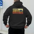 Cool Garbage Man Art For Men Dad Father Garbage Dump Truck Men's Hoodie Back Print