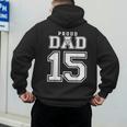 Custom Proud Volleyball Dad Number 15 Personalized For Men Men's Hoodie Back Print