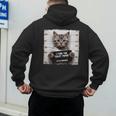 Cute Cat Mugshot Humorous Cat For Cats Lover Cat Mom Cat Dad Men's Hoodie Back Print