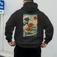 Dachshund Doxie Japanese Kanagawa Wave Surfing Japan Mom Dad Men's Hoodie Back Print Dachshund Doxie Japanese Kanagawa Wave Surfing Japan Mom Dad Men's Hoodie Back Print