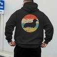 Dachshund Long Haired Dog Vintage Mom Dad Retro Men's Hoodie Back Print