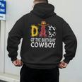 Dad 1st Birthday Cowboy Western Dad Birthday Boy Men's Hoodie Back Print