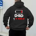 Dad Of 2 Girls Low Battery Daddy Of Two Girls Father Men's Hoodie Back Print Dad Of 2 Girls Low Battery Daddy Of Two Girls Father Men's Hoodie Back Print