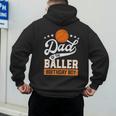 Dad Of The Baller Birthday Boy Basketball Themed Party Men's Hoodie Back Print