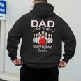 Dad Of The Birthday Bowler Kid Boy Girl Bowling Party Family Men's Hoodie Back Print