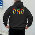 Dad Of The Birthday Boy Building Blocks Bricks Builder Men's Hoodie Back Print
