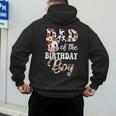 Dad Of The Birthday Boy Cow Farm 1St Birthday Boy Men's Hoodie Back Print