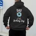 Dad Of The Birthday Boy Donut Theme Party Blue Father Men's Hoodie Back Print
