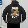 Dad Of Birthday Boy Kids Reptile Birthday Party Men's Hoodie Back Print