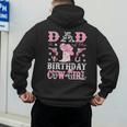 Dad Of The Birthday Cowgirl Pink Disco Rodeo Western Men's Hoodie Back Print