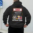 Dad Birthday Crew Movie Night Theme Matching Party Men's Hoodie Back Print