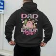Dad Of The Birthday Girl 1St Birthday Pink Cow Farm Men's Hoodie Back Print