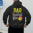 Dad Of The Birthday Girl Softball Player Theme B-Day Daddy Men's Hoodie Back Print
