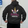 Dad Of The Birthday Princess Father Unicorn Birthday Men's Hoodie Back Print