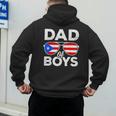 Dad Of Boys Fathers Day Retro Puerto Rico Flag Boricua Dad Men's Hoodie Back Print