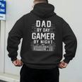 Dad By Day Gamer By Night PC Gaming Gift Men's Hoodie Back Print