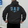 Dad Est 2026 Blue Baby Feet First Time Boy Daddy Men's Hoodie Back Print