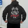 Dad Of The Fast One First Birthday Racing Car Family Men's Hoodie Back Print