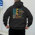 Dad Fathers Day Christian Jesus He Is Smart Brave Men's Hoodie Back Print