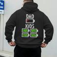 Dad Of Four Low Battery Father Of 4 Kids Dad Men's Hoodie Back Print