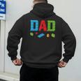 Dad Master Builder Building Bricks Blocks Family Set Parents Small Men's Hoodie Back Print