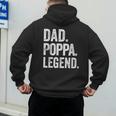 Dad Poppa Legend Vintage Distressed Bold Poppa Graphic Men's Hoodie Back Print