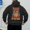 Dad Of Rookie 1st Basketball Bday Theme Matching Men's Hoodie Back Print