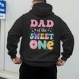 Dad Of The Sweet One 1st Birthday Donut Bday Party Men's Hoodie Back Print