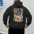 Dad Of The Wild Two Zoo 2nd Birthday Safari Jungle Animal Men's Hoodie Back Print