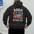 Dada Of The Birthday Boy Fire Truck Firefighter 1St Party Men's Hoodie Back Print