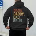 Dada Daddy Dad Bruh Retro Vintage Fathers Day Vintage Men's Hoodie Back Print