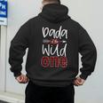 Dada Of The Wild One Buffalo Plaid Lumberjack 1st Birthday Men's Hoodie Back Print
