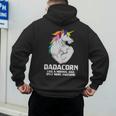 Dadacorn Muscle Dad Unicorn Fathers Day Men's Hoodie Back Print